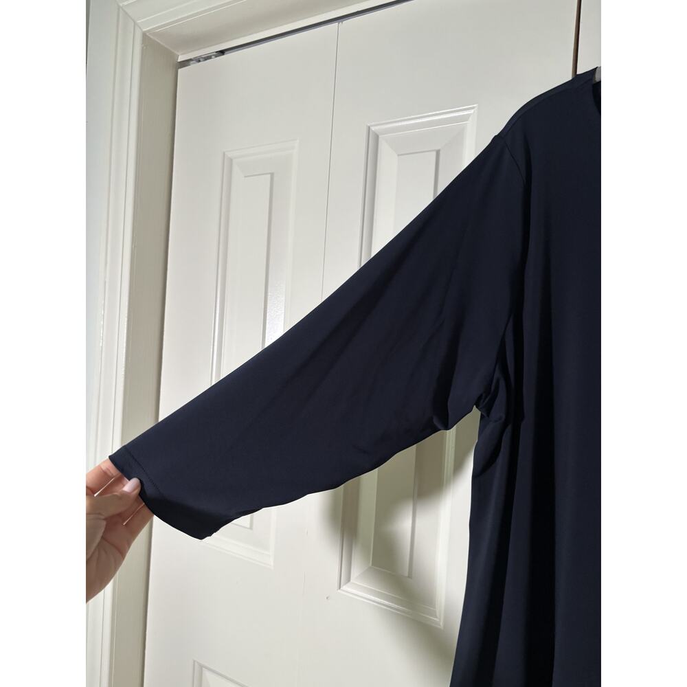 Tahari Navy Blue Women's Long Sleeve Top 2X - Picture 6 of 11